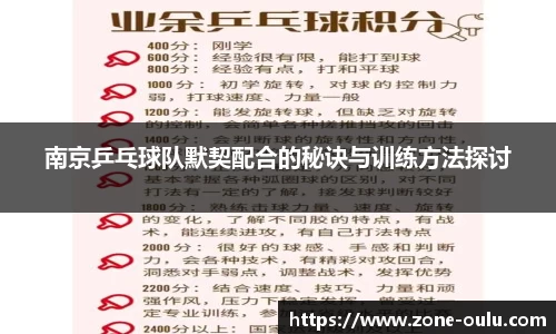 南京乒乓球队默契配合的秘诀与训练方法探讨